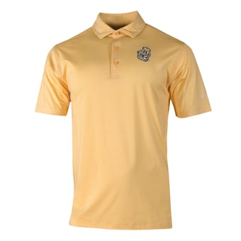Men's Columbia Maize Michigan Wolverines Vault Logo Double Hit Polo