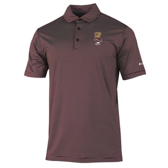 Men's Columbia Maroon Mississippi State Bulldogs Vault Logo Double Hit Polo