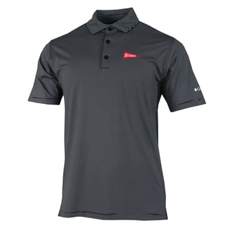 Men's Columbia Black Nebraska Huskers Vault Logo Double Hit Polo
