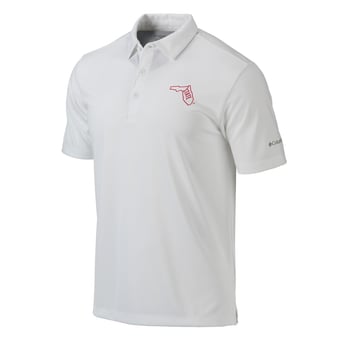 Men's Columbia White Florida State Seminoles Vault Omni-Wick Drive Polo