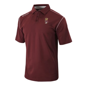 Men's Columbia  Maroon Mississippi State Bulldogs Vault Logo Omni-Wick Shotgun Polo