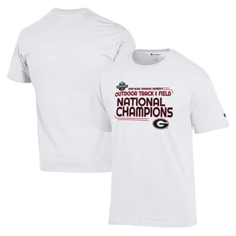 Unisex Champion  White Georgia Bulldogs 2025 NCAA Women's Outdoor Track and Field National Champions T-Shirt
