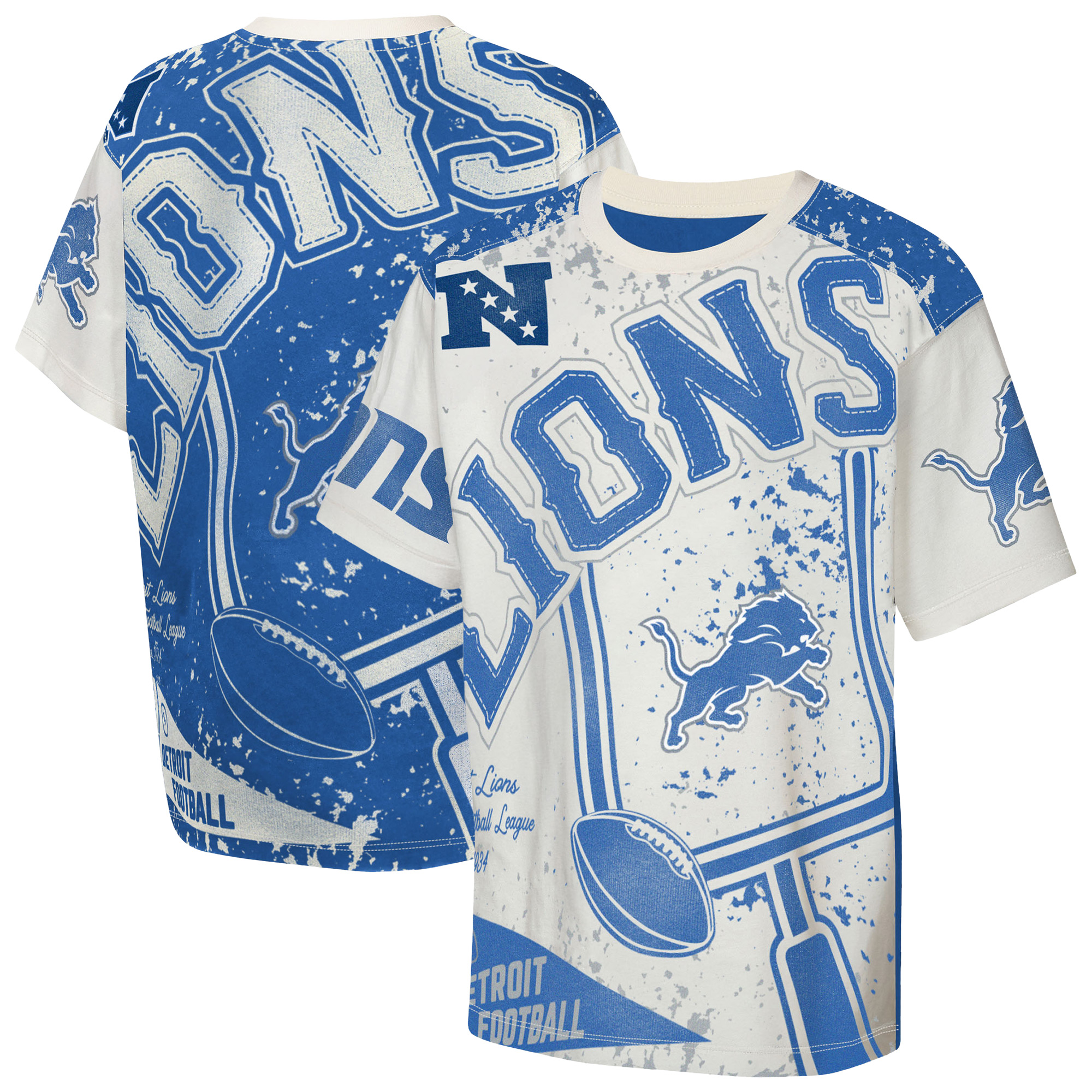 Youth Outerstuff  Cream Detroit Lions Top Player T-Shirt