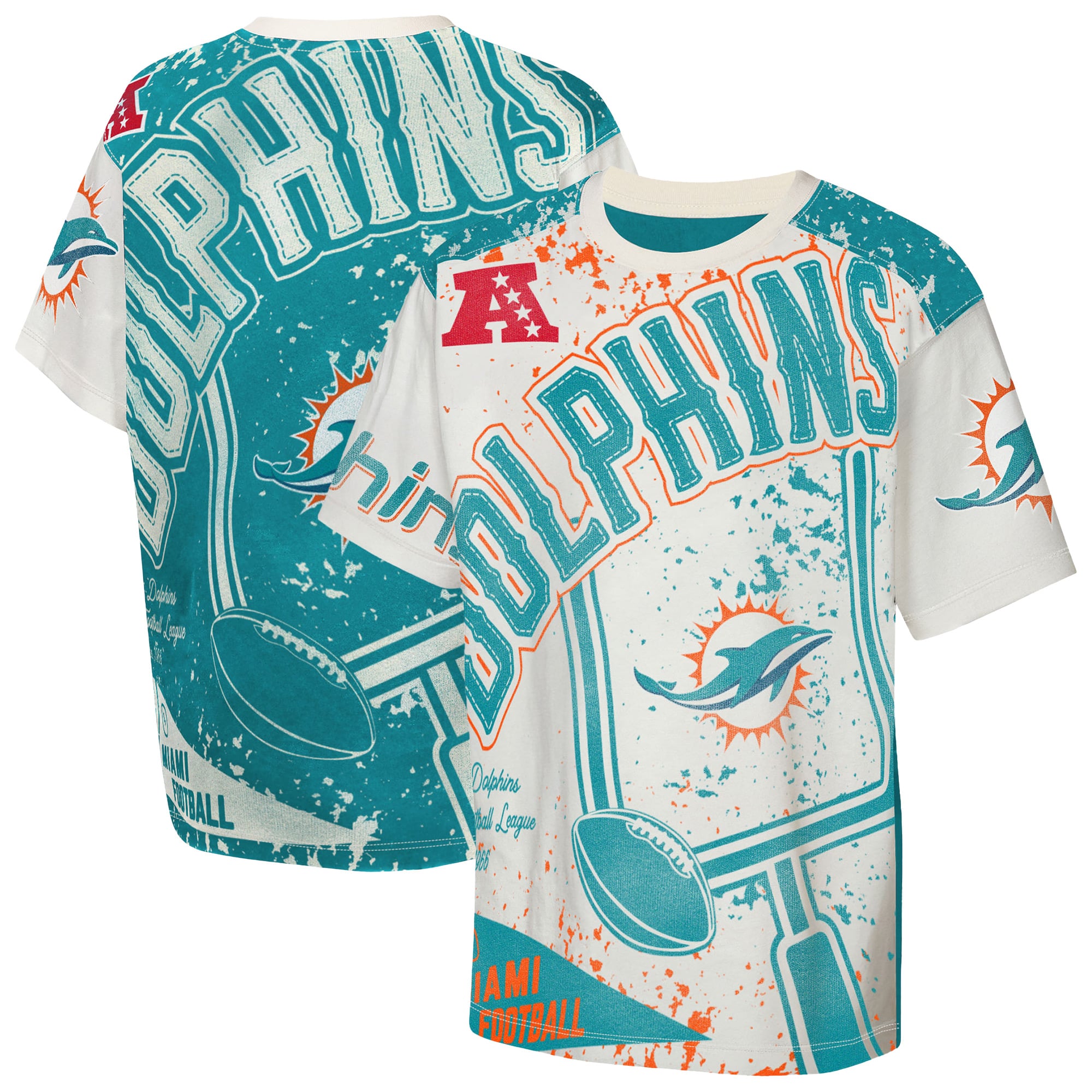 Youth Outerstuff  Cream Miami Dolphins Top Player T-Shirt