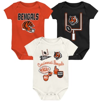 Infant & Newborn Outerstuff  Cincinnati Bengals Littlest Player Three-Piece Bodysuit Set