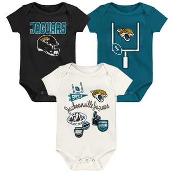 Infant & Newborn Outerstuff  Jacksonville Jaguars Littlest Player Three-Piece Bodysuit Set