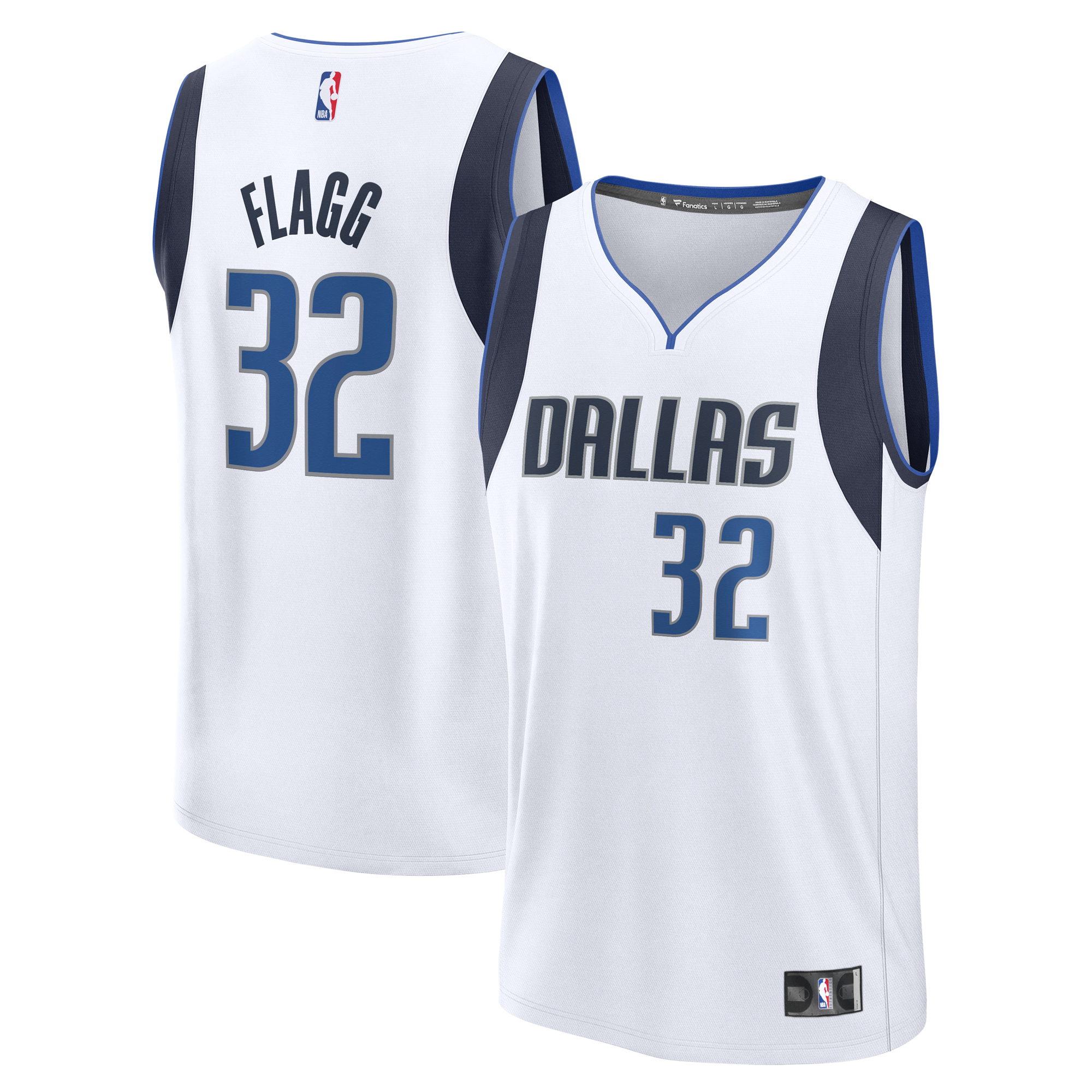 Men's Fanatics Cooper Flagg White Dallas Mavericks 2025 NBA Draft First Round Pick Fast Break Replica Jersey - Association Edition