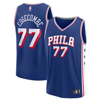 Men's Fanatics V. J. Edgecombe Royal Philadelphia 76ers 2025 NBA Draft First Round Pick Fast Break Replica Jersey - Icon Edition