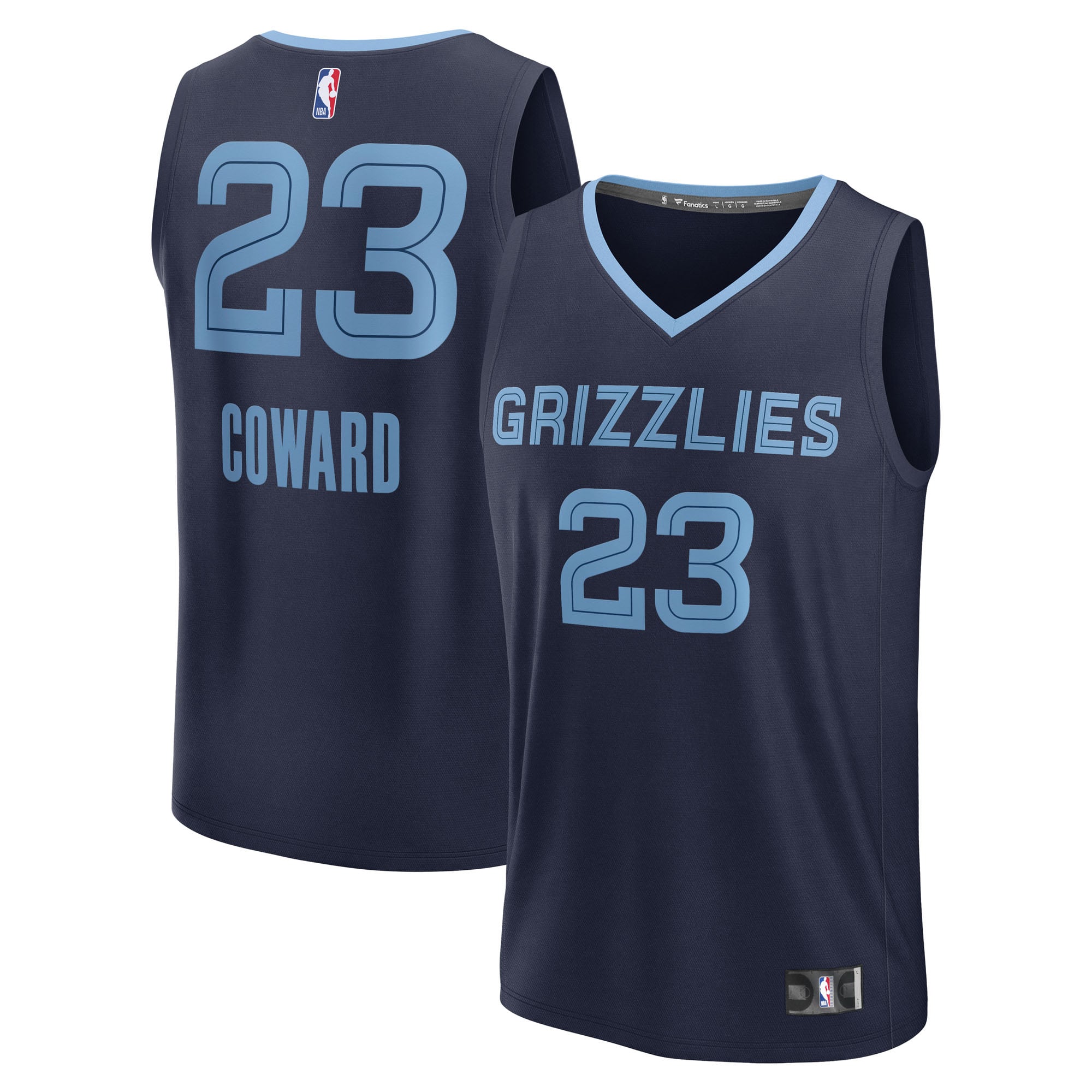 Youth Fanatics Cedric Coward Navy Memphis Grizzlies 2025 NBA Draft First Round Pick Fast Break Replica Jersey - Icon Edition