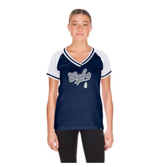Women's New Era  Navy Chicago Cubs Gameday V-Neck T-Shirt