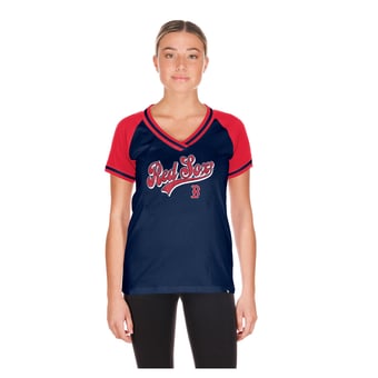 Women's New Era  Navy Boston Red Sox Gameday V-Neck T-Shirt
