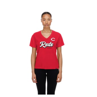 Women's New Era  Red Cincinnati Reds V-Neck T-Shirt
