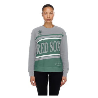 Women's New Era  Dark Green Boston Red Sox City Connect Gameday Crewneck Fleece Sweatshirt