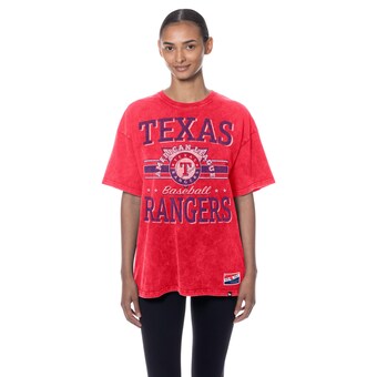 Women's New Era  Red Texas Rangers Oversized Boyfriend T-Shirt