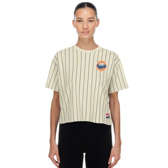 Women's New Era  Cream Houston Astros Throwback Boxy T-Shirt