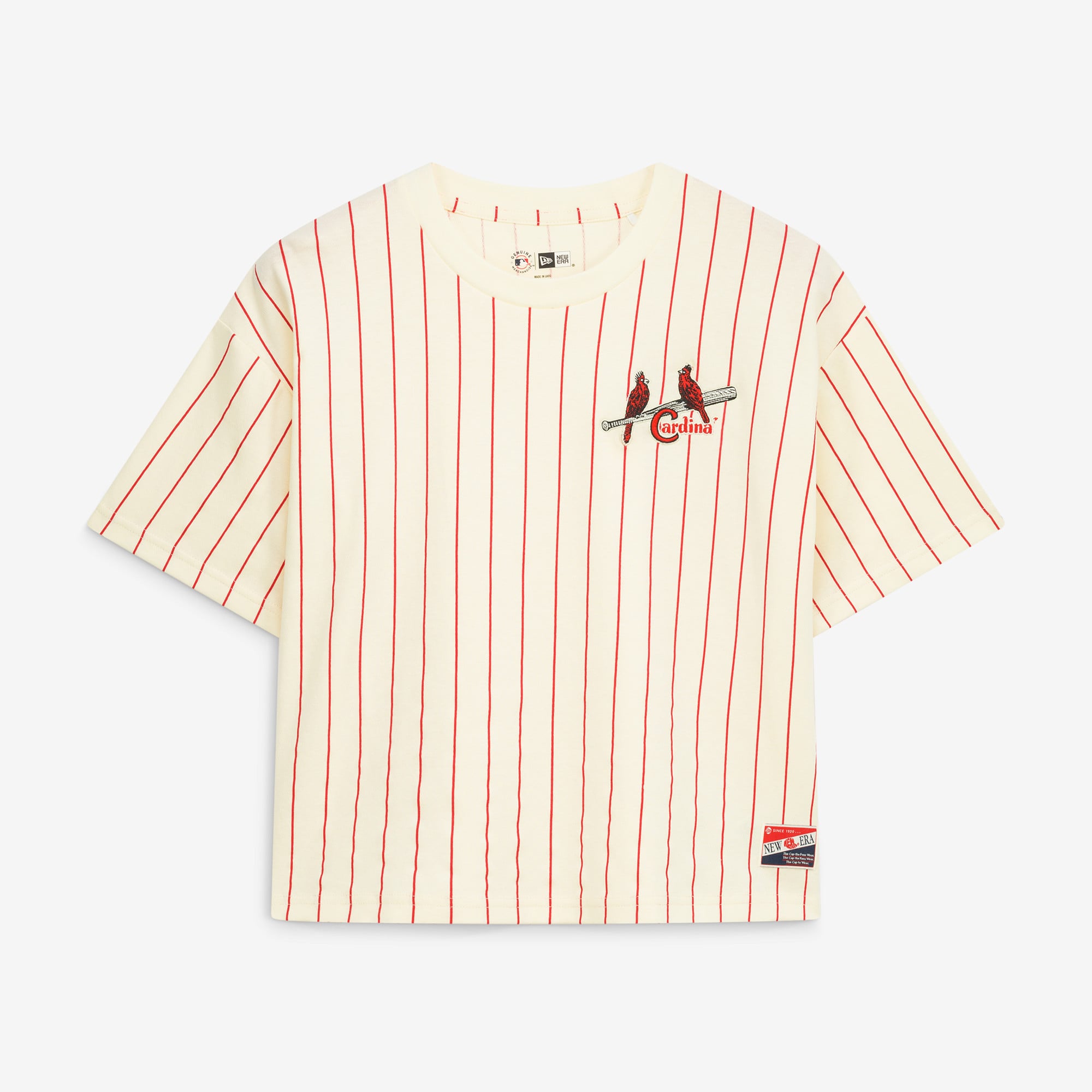 Women's New Era  Cream St. Louis Cardinals Throwback Boxy T-Shirt