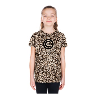 Girls Youth New Era  Brown Chicago Cubs Leopard T-Shirt