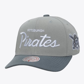 Men's Mitchell & Ness  Gray Pittsburgh Pirates Thunderstorm Head Coach Pro-Crown Adjustable Hat