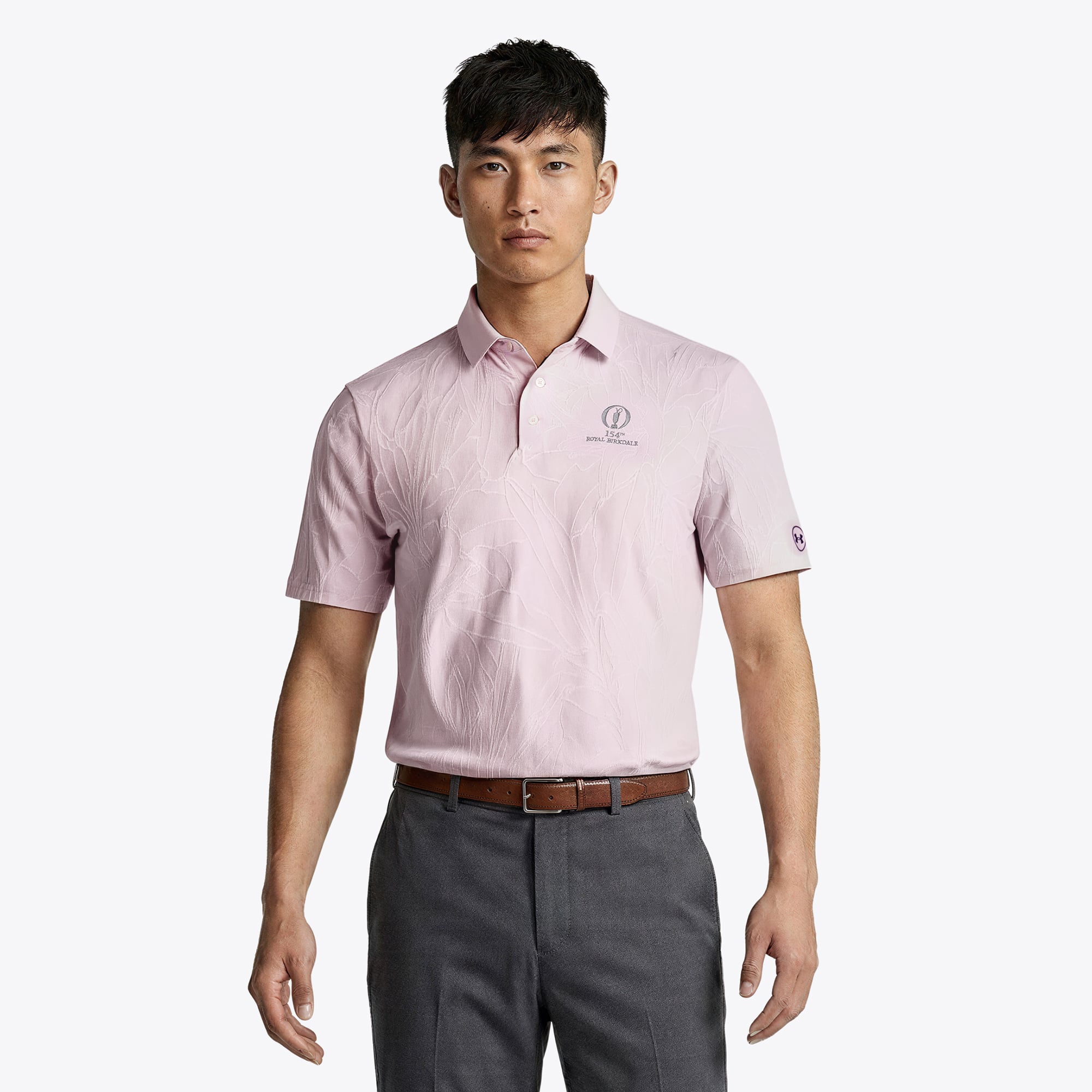 Polo The Open Under Armour Jacquard - Rosa