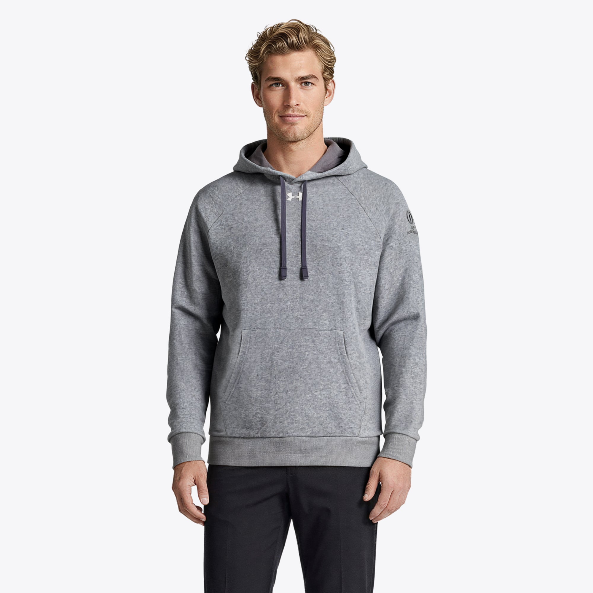 Felpa con cappuccio The 154th Open Royal Birkdale Under Armour Rival Fleece - Grigio