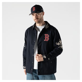 Men's New Era  Navy Boston Red Sox Coaches Full-Snap Jacket
