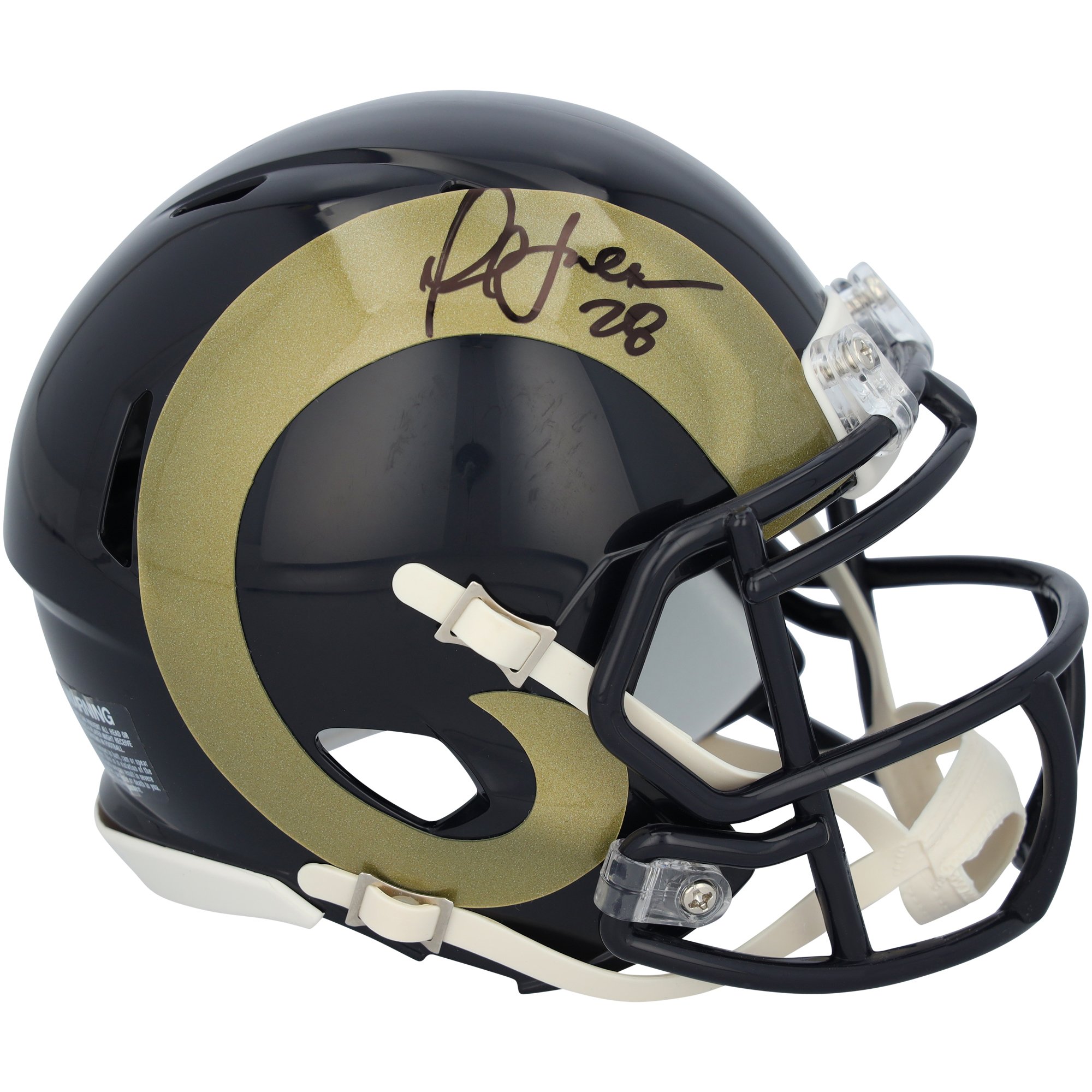 Marshall Faulk St. Louis Rams Autographed Riddell 2000-16 Throwback Speed Mini Helmet
