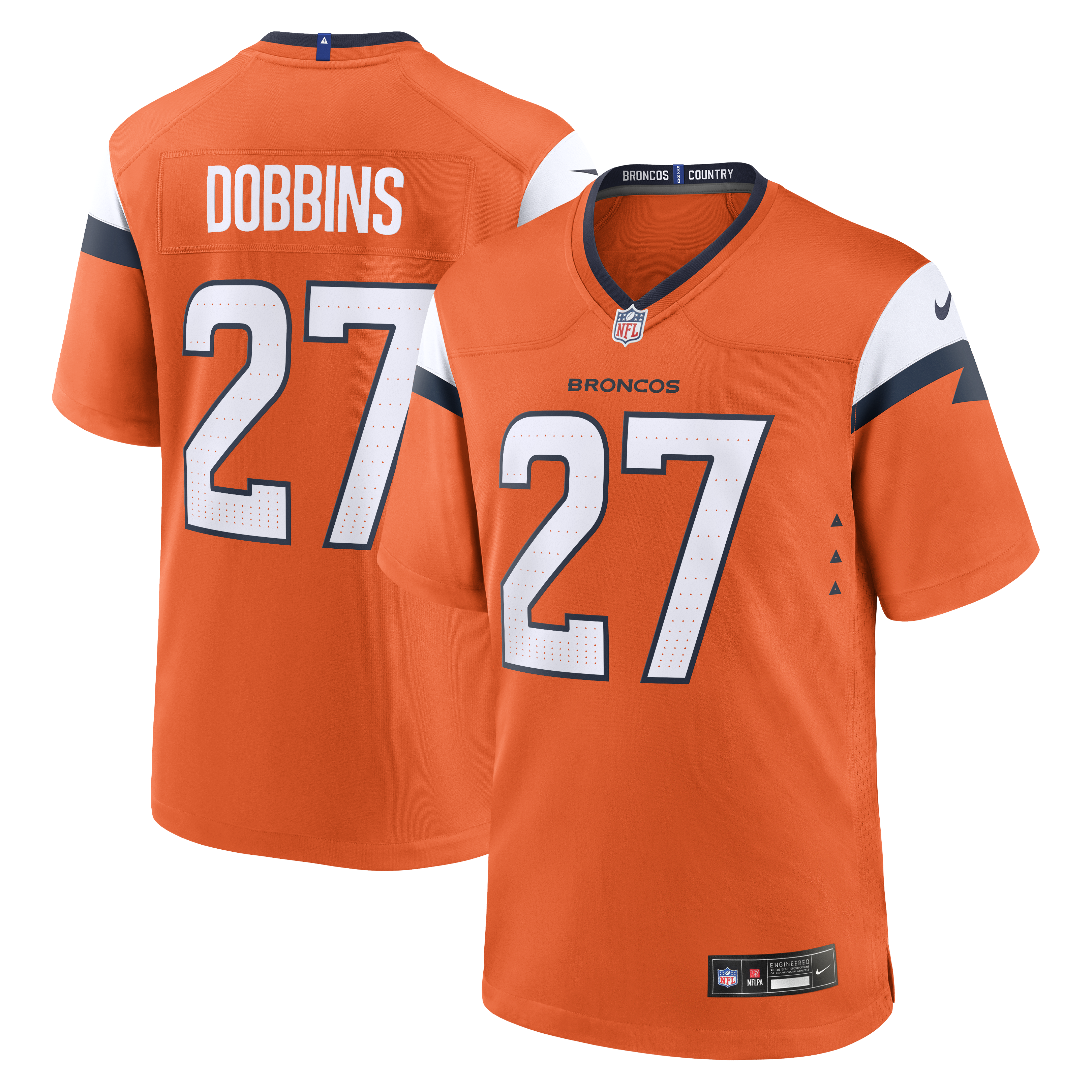 Men's Nike J.K. Dobbins Orange Denver Broncos Team Game Jersey