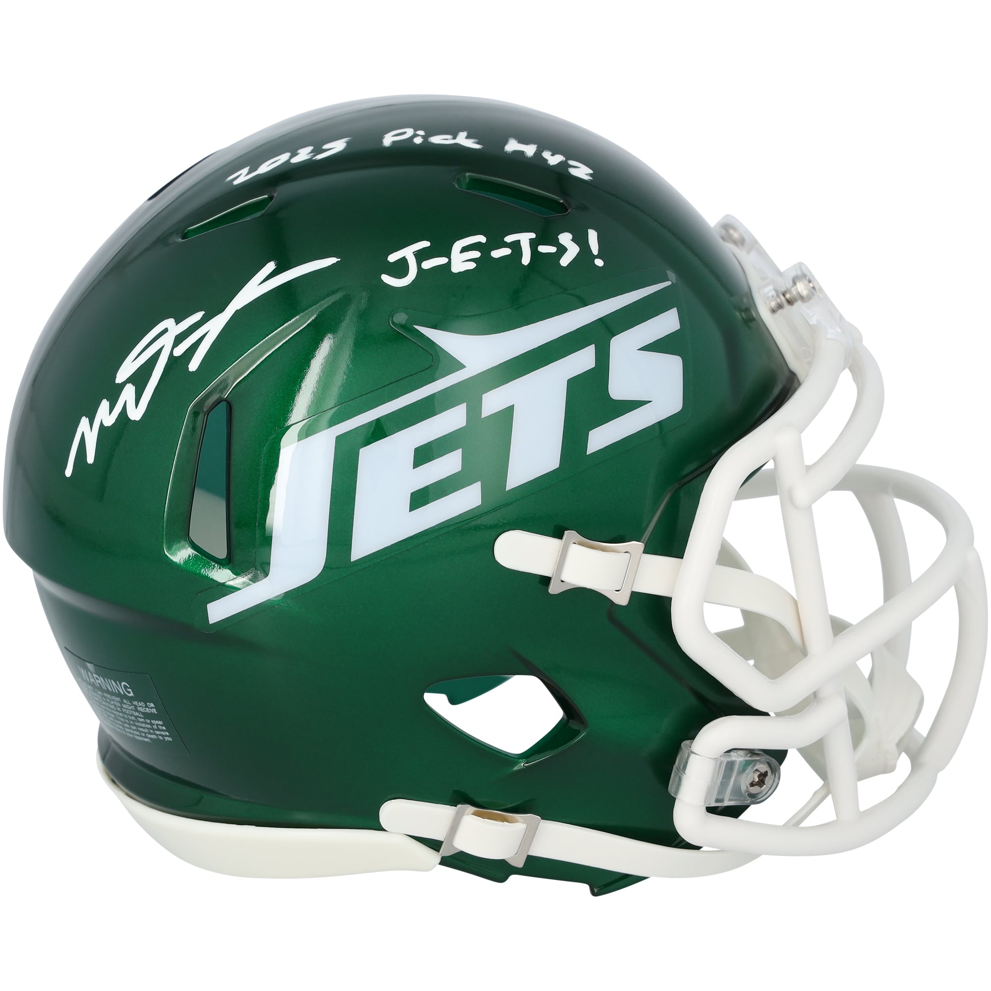 Mason Taylor New York Jets Autographed Riddell Speed Mini Helmet with "2025 Pick #42" & "J-E-T-S!" Inscriptions