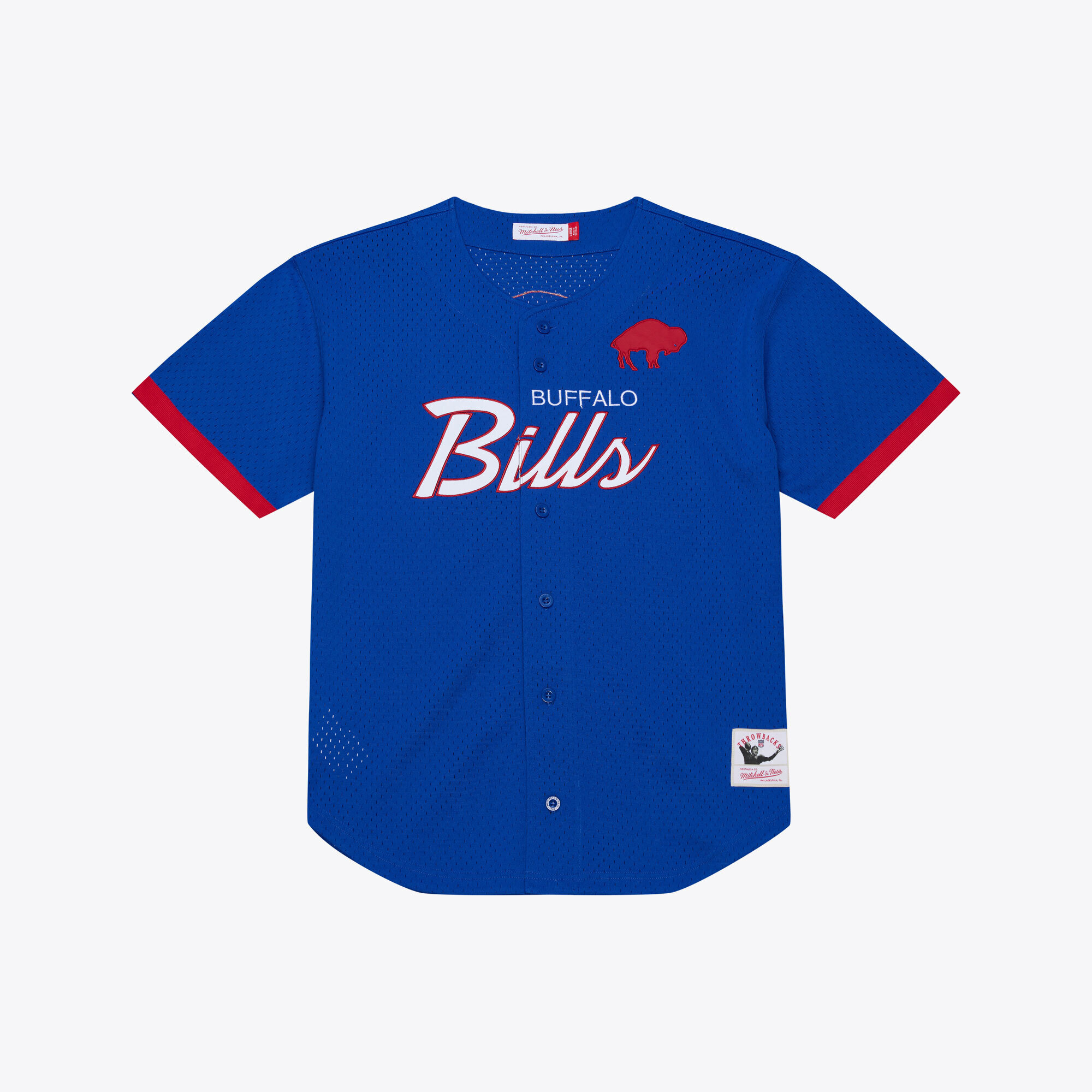 Men's Mitchell & Ness Royal Buffalo Bills Head Coach Mesh Full-Button Fashion Jersey