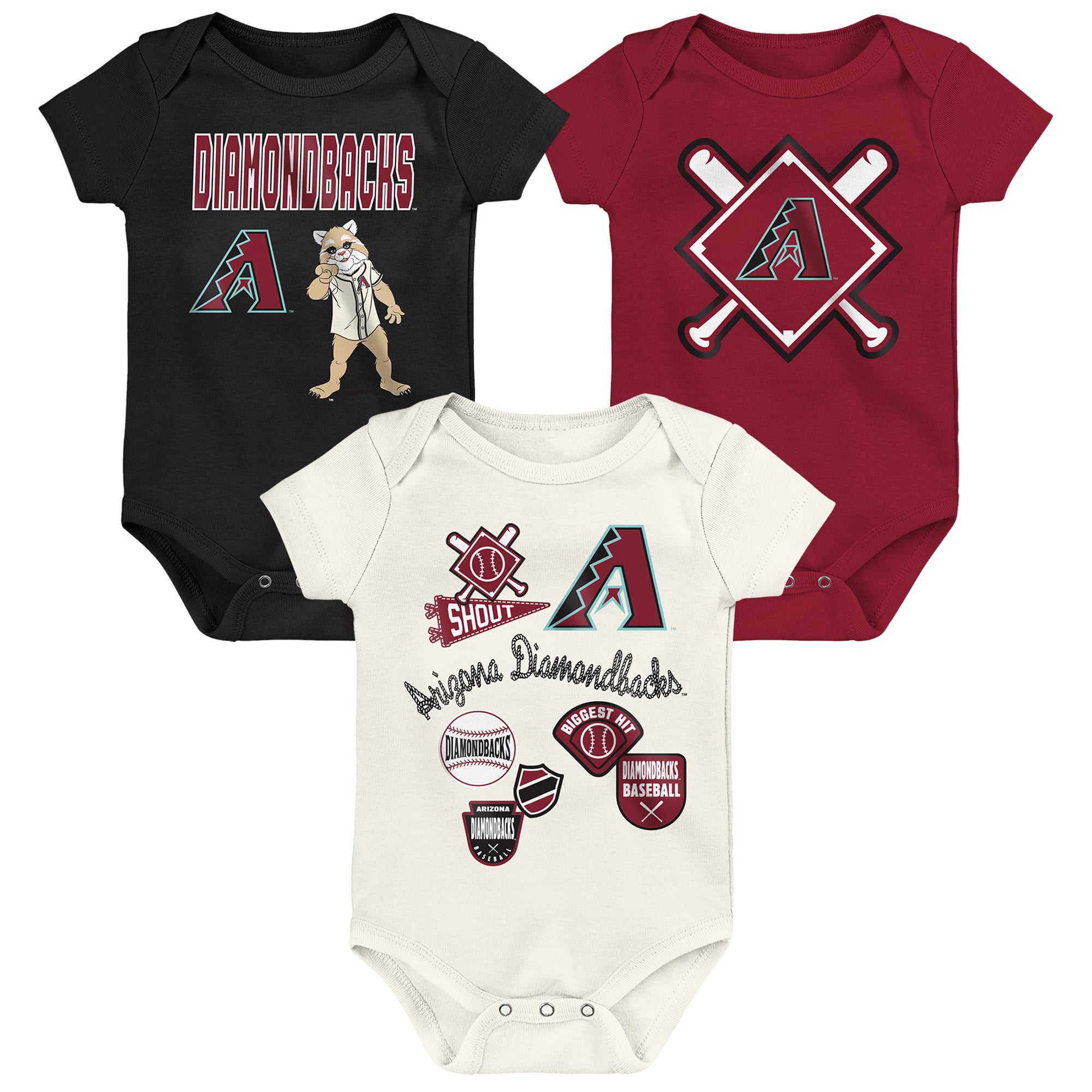Infant Outerstuff Arizona Diamondbacks Home Plate 3-Piece Bodysuit Set