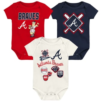 Infant Outerstuff Atlanta Braves Home Plate 3-Piece Bodysuit Set