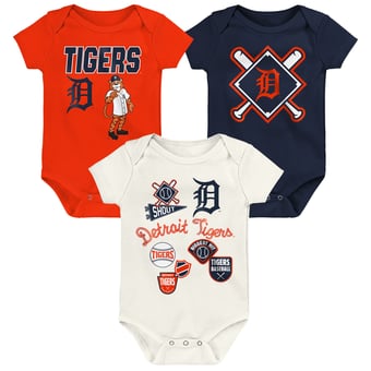 Infant Outerstuff Detroit Tigers Home Plate 3-Piece Bodysuit Set