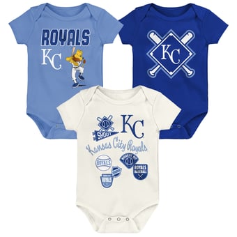 Infant Outerstuff Kansas City Royals Home Plate 3-Piece Bodysuit Set