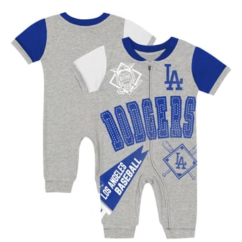 Infant Outerstuff  Gray Los Angeles Dodgers Hitter Up Full-Zip Jumper