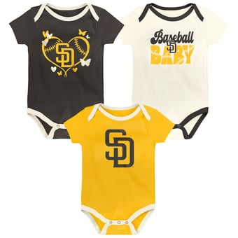Infant Outerstuff  San Diego Padres Home Team 3-Pack Bodysuit Set
