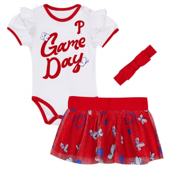 Girls Infant Outerstuff Philadelphia Phillies Bodysuit, Headband & Skirt Set