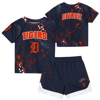 Toddler Outerstuff  Navy Detroit Tigers Pinch Hitter T-Shirt & Shorts Set