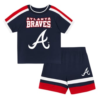 Toddler Outerstuff Navy Atlanta Braves Ground Ball T-Shirt & Shorts Set