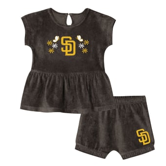 Girls Toddler Outerstuff  Brown San Diego Padres Hop Base Fashion T-Shirt & Shorts Set