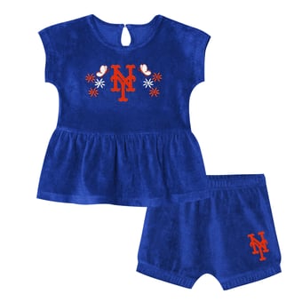 Girls Toddler Outerstuff  Royal New York Mets Hop Base Fashion T-Shirt & Shorts Set