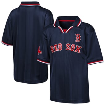Youth Outerstuff Navy Boston Red Sox Y2 Tech Stadium Fashion Collar T-Shirt