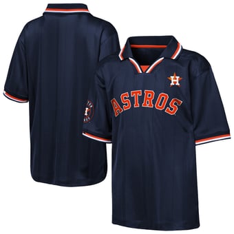 Youth Outerstuff Navy Houston Astros Y2 Tech Stadium Fashion Collar T-Shirt