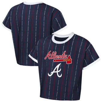 Girls Youth Outerstuff  Navy Atlanta Braves Tech Keeper Fashion T-Shirt