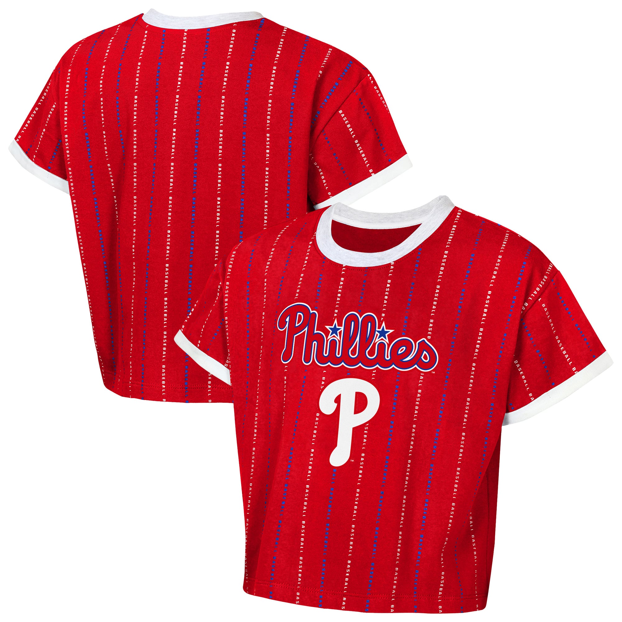 Girls Youth Outerstuff  Red Philadelphia Phillies Tech Keeper Fashion T-Shirt