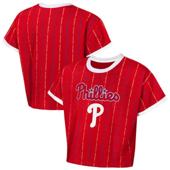 Girls Youth Outerstuff  Red Philadelphia Phillies Tech Keeper Fashion T-Shirt