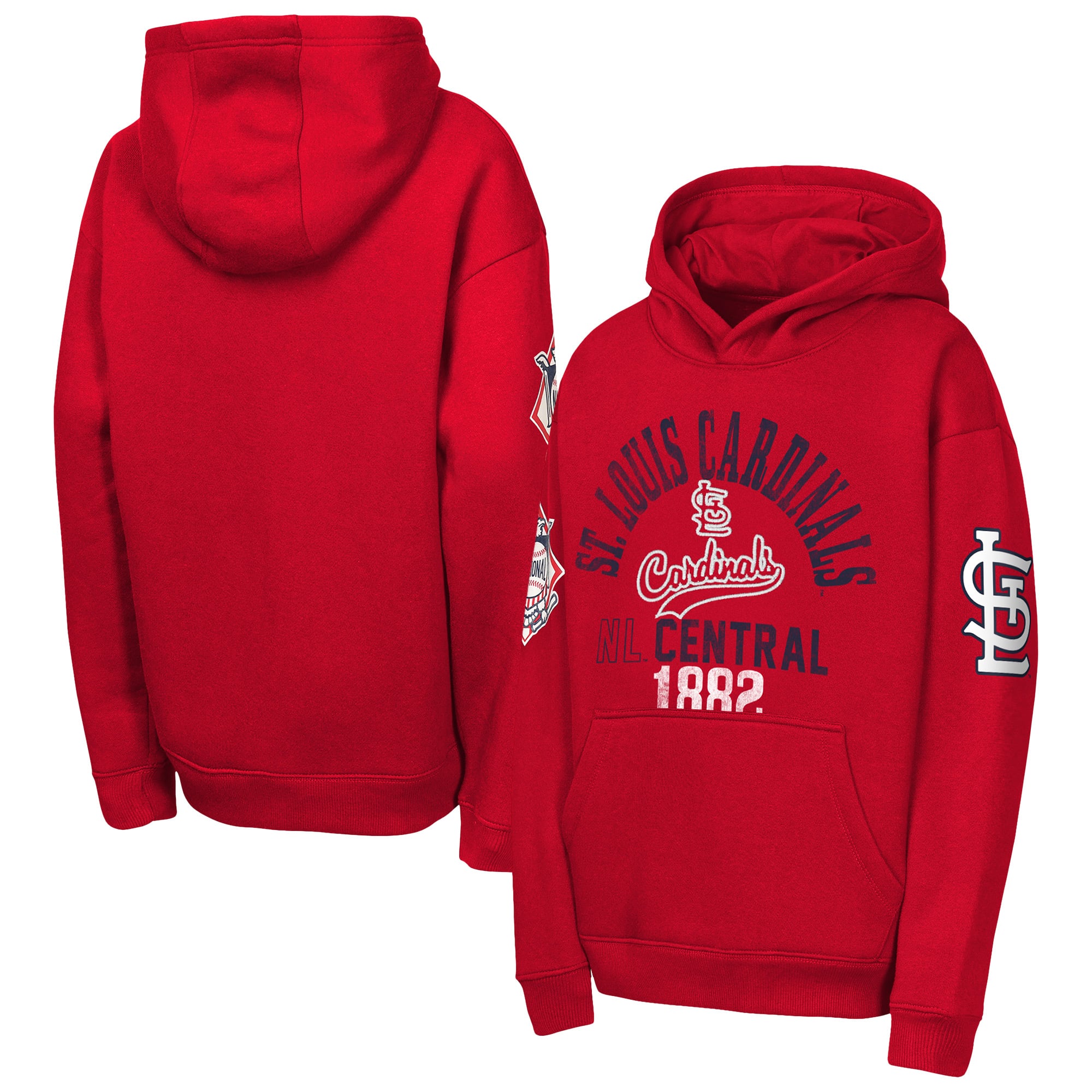 Youth Outerstuff  Red St. Louis Cardinals Premium Sweep Fleece Hoodie