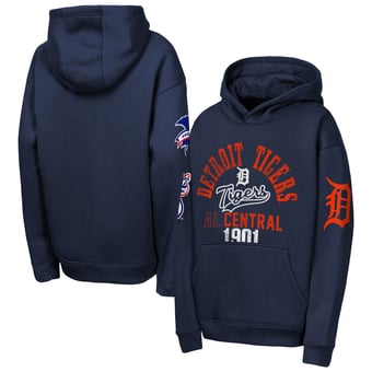 Youth Outerstuff  Navy Detroit Tigers Premium Sweep Fleece Hoodie