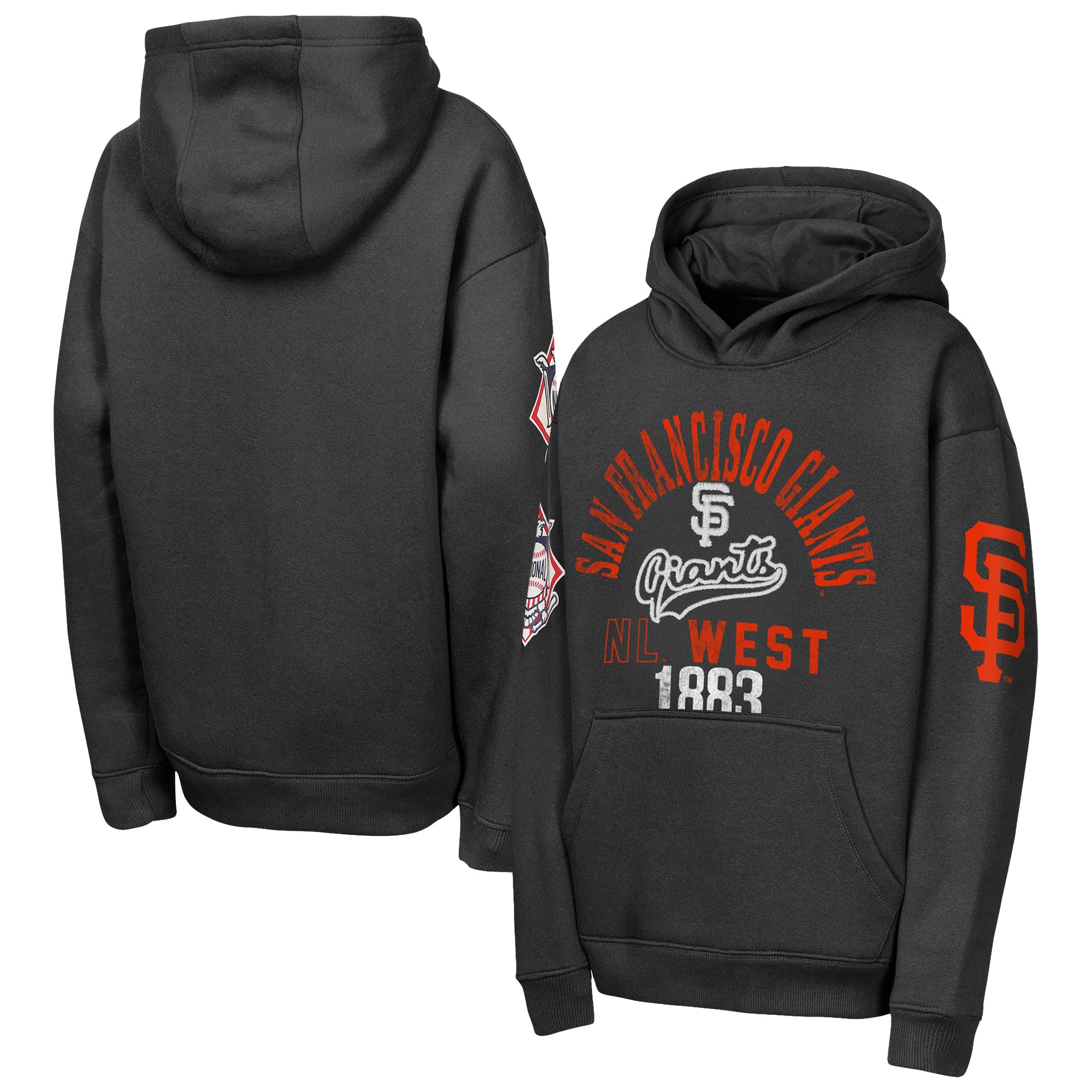 Youth Outerstuff  Black San Francisco Giants Premium Sweep Fleece Hoodie