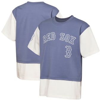 Youth Outerstuff  Navy/Cream Boston Red Sox Ultimate Pastels Premium Double Run T-Shirt