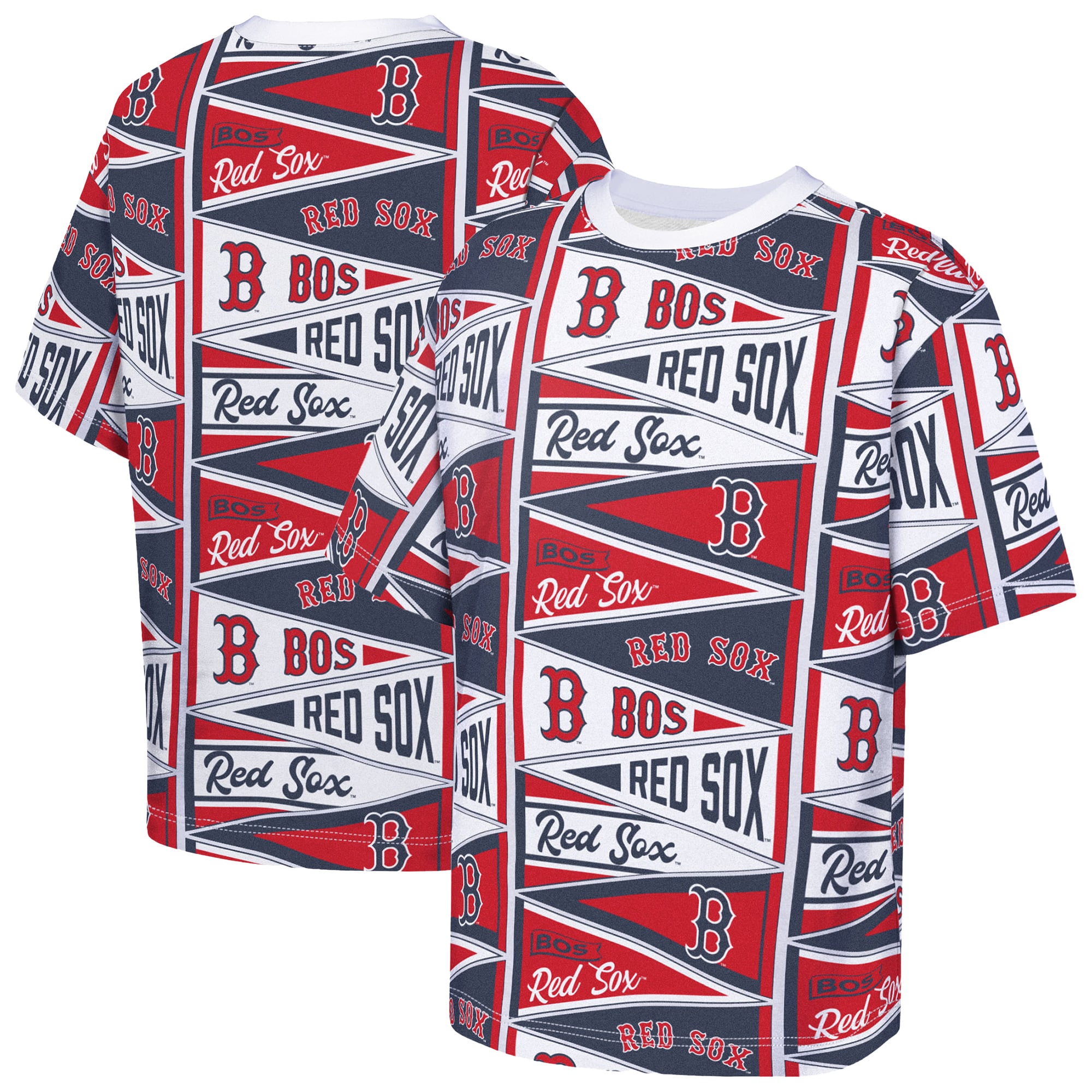 Youth Outerstuff Red Boston Red Sox All-Over Pennant T-Shirt